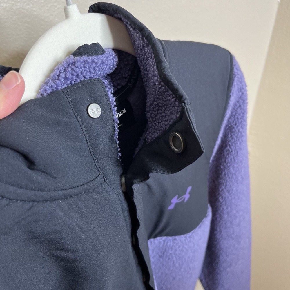 Under Armour Golf Men's Fleece 1/4 Snap Pullover Jacket M Sherpa Gorpcore Sweat - Picture 4 of 6